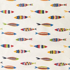 Jacquard Tischdecke beschichtete Baumwolle GUPPY bunte Fische maritim