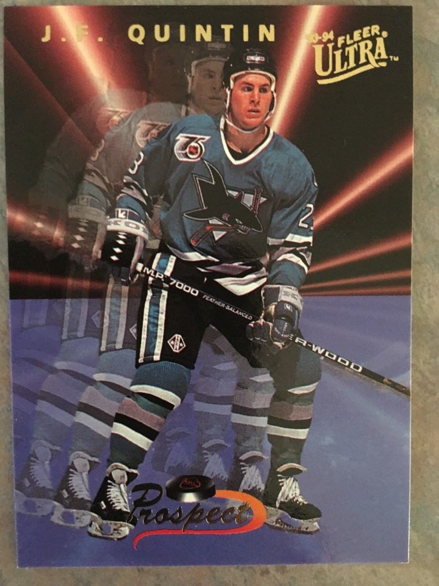 1993/94 Fleer Ultra Prospect Hockey Card #8 J. F. Quintin San Jose