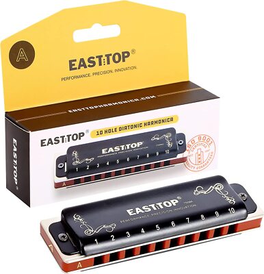 EASTTOP Updated Diatonic Harmonica 10Hole Professional Blues Harp Mouth Organ