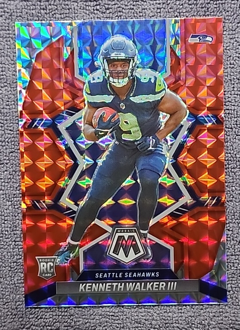 2022 Panini Mosaic Kenneth Walker III Red Mosaic Prizm Rookie RC #308 Seahawks