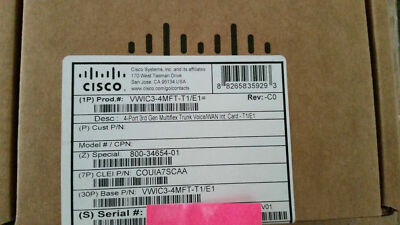 NEW VWIC3-4MFT-T1/E1 THIRD GEN 4-PORT T1/E1 MULTIFLEX (We buy and sell Cisco)