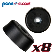 Eight Pack Penn Elcom F1686 Rubber Cabinet Foot 1.57" Dia. x 0.61" H Heavy-duty