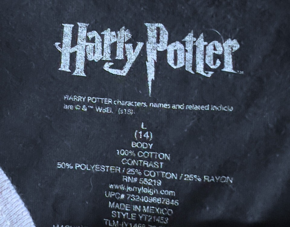 New Harry Potter I SOLEMNLY ,,,, TSHIRT KIDS GRAY & Black Color Size L