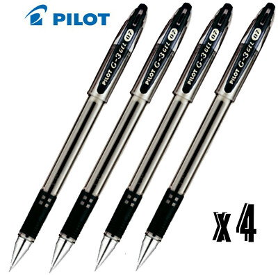 4 x Pilot G-3 MEDIUM 0,7 mm SCHWARZE TINTE UK LAGERBESTAND