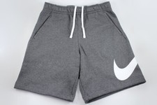 NIKE SPORTSWEAR CLUB FLEECE SHORTS CHARCOAL GRAY TRAINING SWOOSH COTTON MENS