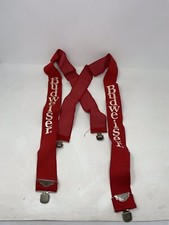 Vintage Budweiser Anheuser Busch Beer Advertising Suspenders Bibs Red 80s