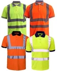 HI Visibility High Viz Short Sleeve Safety Workwear Yellow Orange Polo T shirt