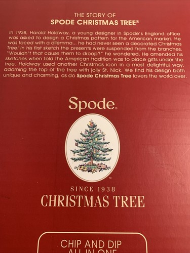Spode Christmas Tree All In One 12" Square Chip and Dip NOS - Picture 7 of 7