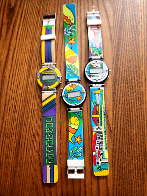 Colorful Retro Pop Art 80's Jordache Digital Watches Fish