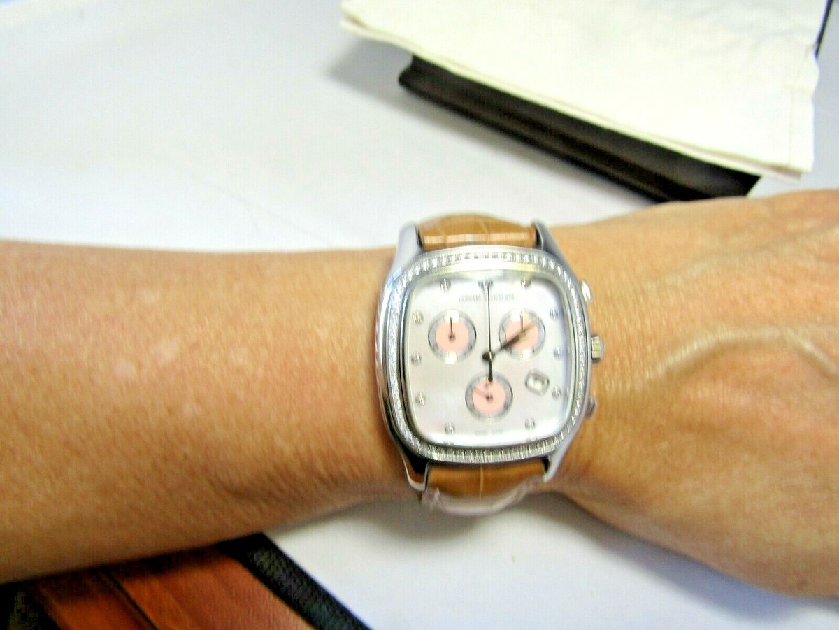 David Yurman 34MM Biege Alligator Leather Band Diamond Watch  display picture 2