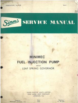 Simms Minimec Fuel Injection Pump Leaf 