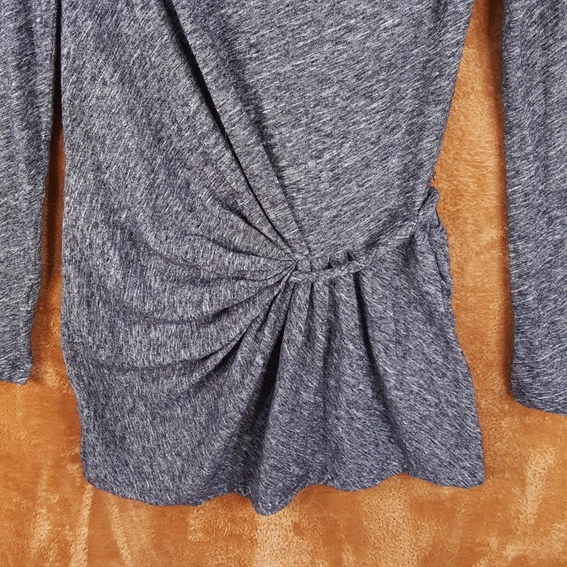 Vestido THAKOON Mujer Pequeño Gris Pullover Mini Drapeado Trenzado Elástico Tejido Foto 4 de 4