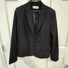 Calvin Klein Black Classic 2-Button Blazer   Size 10