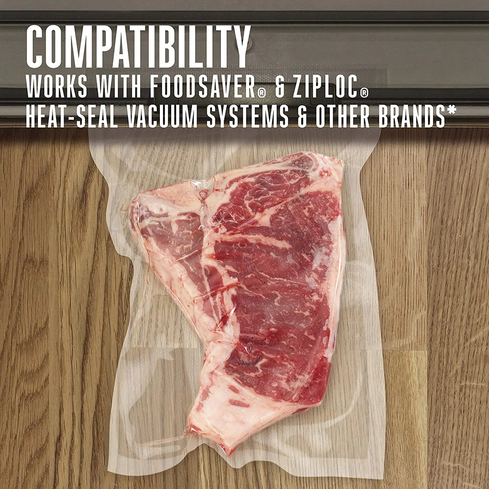 Bolsas de alimentos selladoras al vacío Weston 8 x 12 cuartos tamaño 100 unidades transparentes Foto 2 de 4