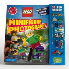 Klutz LEGO Minifigure Photography Book w/ 30 Pieces, Posing Rod, Backgrounds 7+