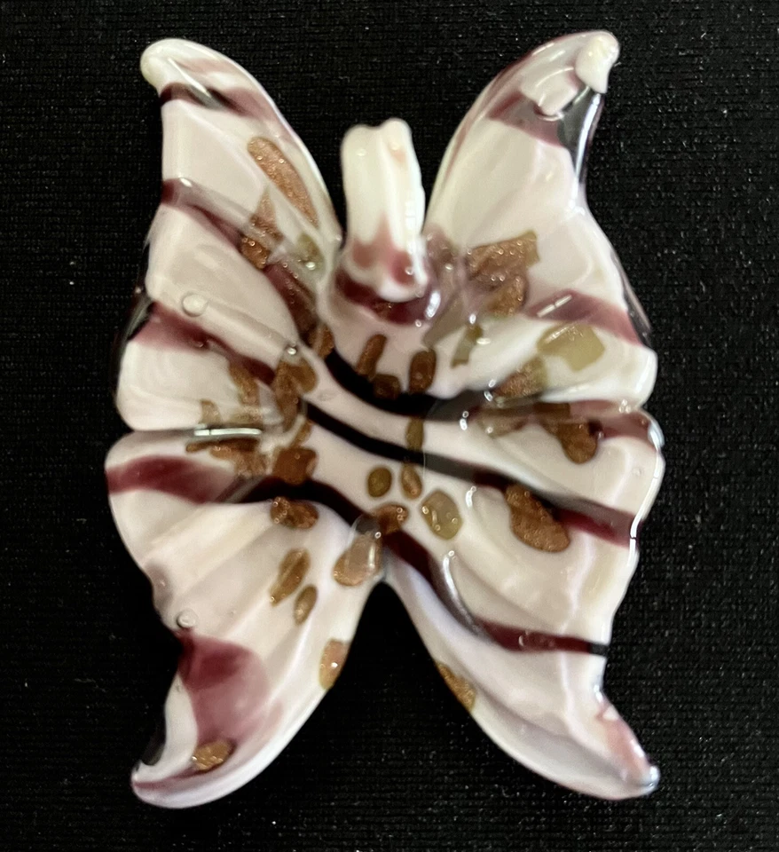 Acrylic 2.25 inch Butterfly Pendant White with Purple Streaks - Image 2 of 4
