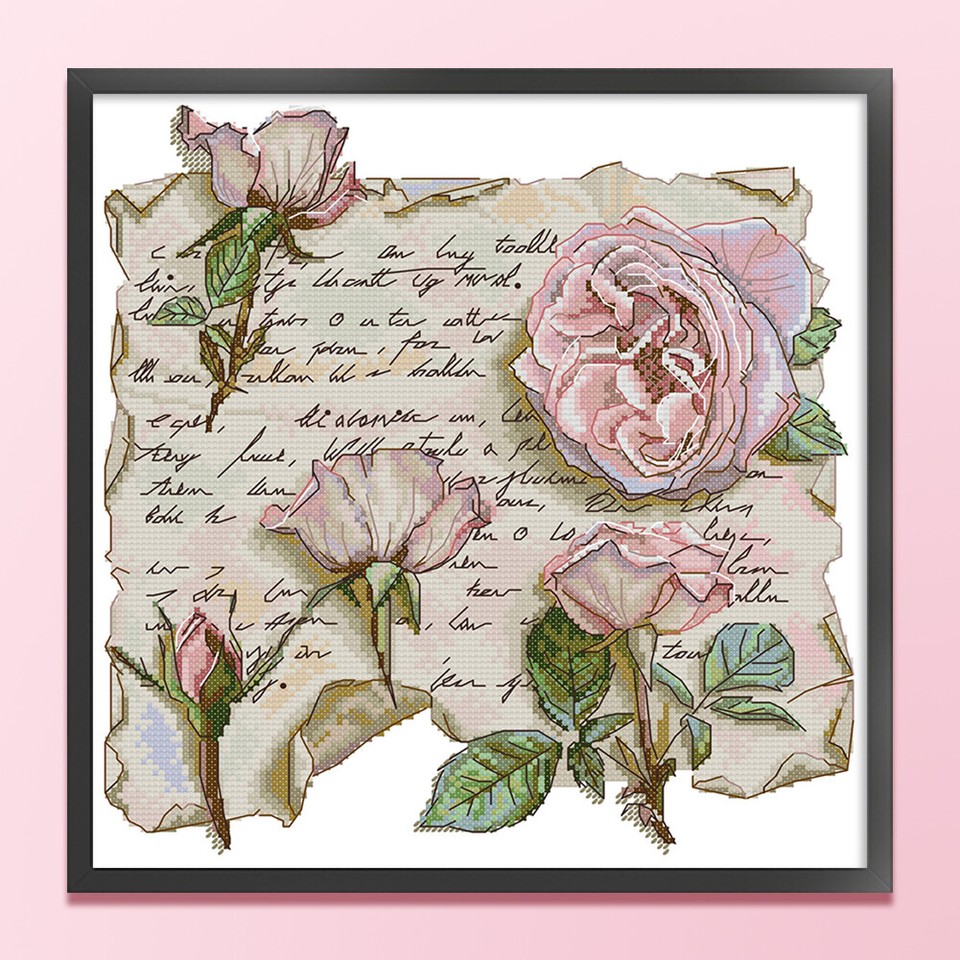 Partial Embroidery Eco-cotton Thread 14CT Print Love Letter Cross ...