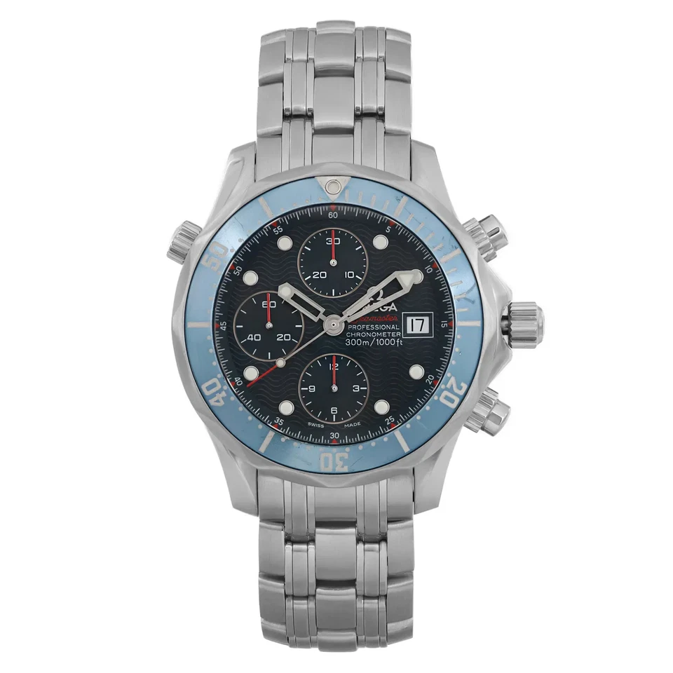 Omega Seamaster 41.5mm Stainless Steel Blue Dial Mens Watch 2225.80.00