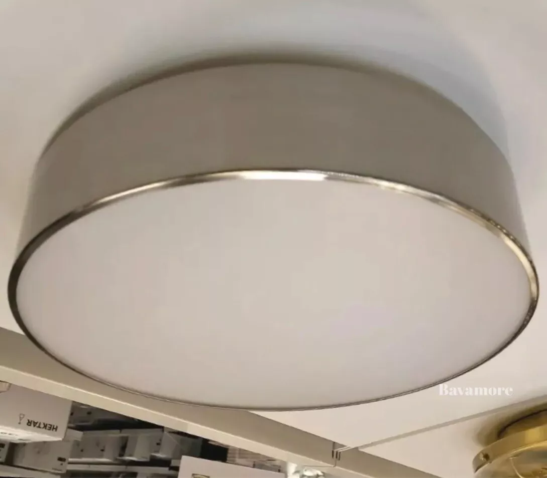 IKEA VIRRMO LED ceiling lamp nickel plated brushed metal 14