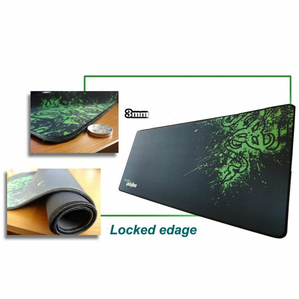 Extra Large Razer Goliathus Speed Soft Gaming Mouse Mat Black &Green 900*400*3mm - Image 2 of 3
