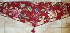 Waverly~Crimson Red/Multi Floral Colored Valance~w/Striped Underlayment~Tassel~