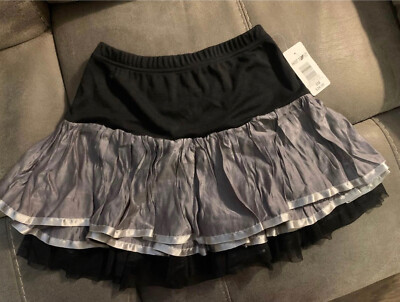 Brand New  Vintage  Hot Topic Thread Grey/Black Ruffle Tier Skirt - Size Small