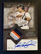 2025 Topps Update Series Ivan Rodriguez Flagship Patch Auto 08/10 Detroit Tigers