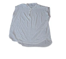 Eileen Fisher 100% Organic Linen White Sleeveless Top Ladies PM Boxy Sustainable