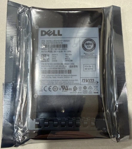 Dell KWH83 Samsung PM1725a 800GB NVMe TLC Mixed Use PCIe 3.0 x4 2.5'' SSD 3DWPD