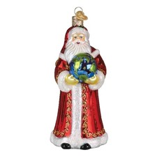 Old World Christmas Blown Glass Ornament for Christmas Tree, World Peace Santa