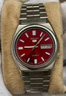 Vintage Seiko 5 Automatic Red Dial 7009 Movement Day-Date  Men’s Watch