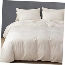 Egyptian Cotton Duvet Cover Set Ultra Soft and Breathable King Off-white
