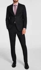 Kenneth Cole Mens Black PinDot Slim Suit 38 R - 31 X 32 NEW $395 COKK2FBZ0017
