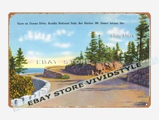 tin sign 1930s-40s Acadia National Park Bar Harbor Mt. Desert Island Maine