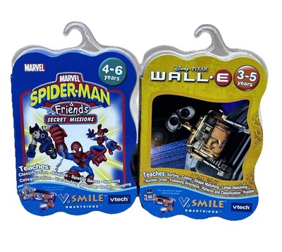 Vtech V.Smile Smartridge Lot of 2 Wall E & Spider-Man Educational Learning Games