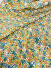 Vintage Liberty? Floral Fabric 2 1/2 Yds by 44" Sewing Groovy 70s Colorful