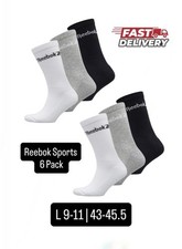 Image of REEBOK Sport Socks | PREMIUM | Cushioned | 6 PACK | L 9-11 | 43-45.5 | FAST 🚚📦