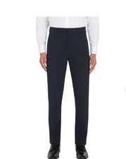 Calvin Klein Men  s Slim Fit Dress Pants 32x34 Navy Blue Stretch Flat Front NWT