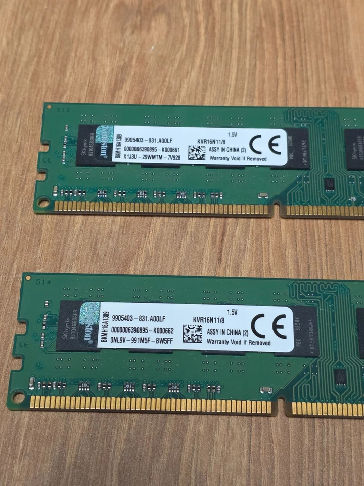 Kingston KVR16N11/8 - 16GB (2 x 8GB Sticks) DDR3 / 1600Mhz / PC3-12800 / CL11 - Image 2 of 2
