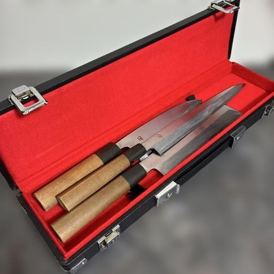 Misono Japanese Kitchen Knife Set 3pcs with Knife Case Used Chef School