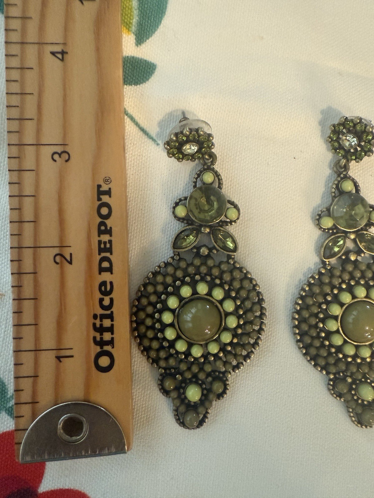 Dangle Army  Green Gold Statement Large Sparkle N… - image 3