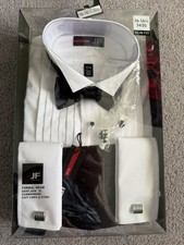 NEW J. Ferrar Tuxedo Shirt Set BowTie, Cummerbund, Cuff Links 16-16.5 34-35