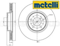 2X Bremsscheibe Metelli 23-0847C 2 Bremsscheiben Vorderachse Vorne FüR Volvo