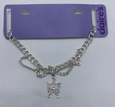 Claire's Silver Tone Necklace Butterfly New on Card