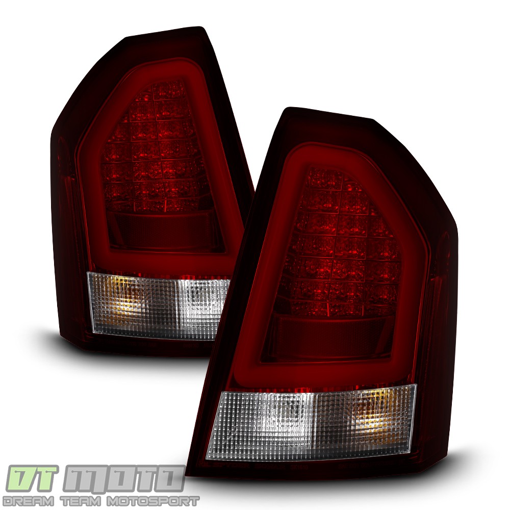 2008-2010 Chrysler 300C Red Clear Super-Flux LED Tube Tail Lights