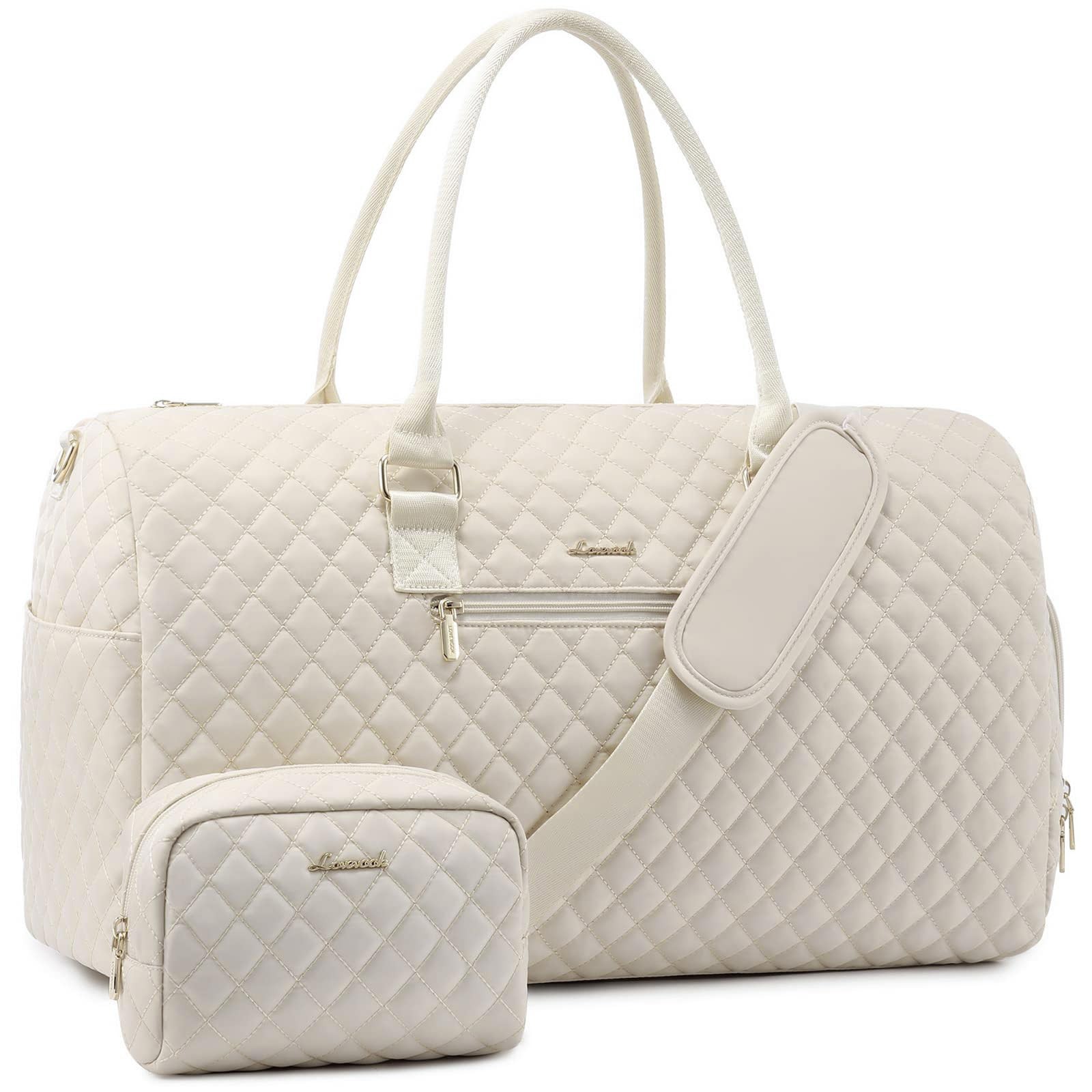 Travel Weekender Duffle Bag Women Carry-on with Shoe Compartment  Toiletry Bag