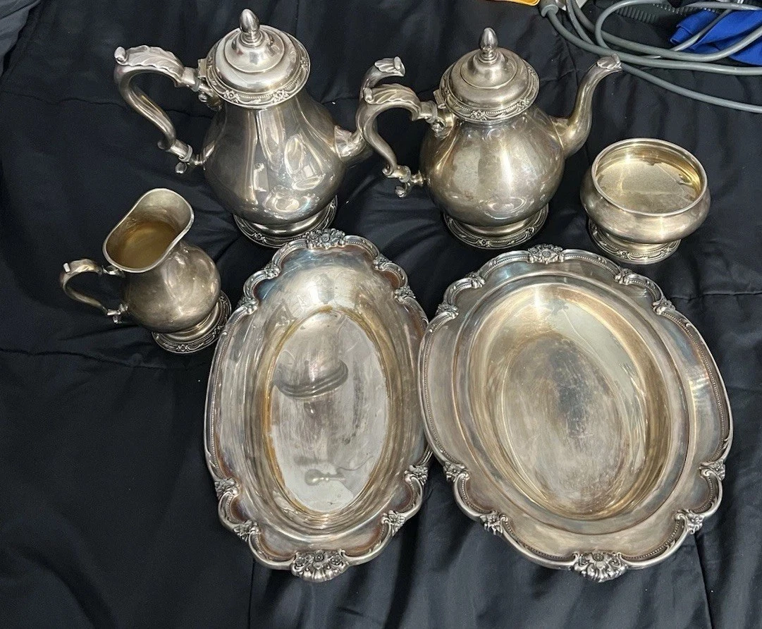 1847 Rogers Bros Antique US Silver-Plated Teapots, Coffee Pots