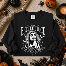 Beetlejuice Sweatshirt Graphic Unisex Cozy Its Showtime Funny 80s Movie Lover