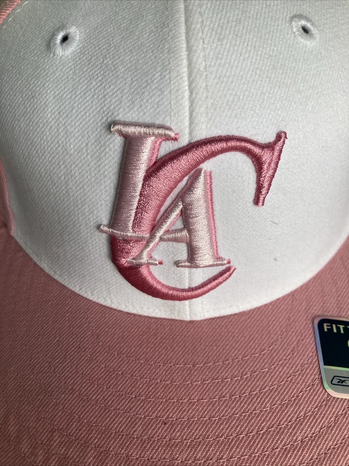Sombrero ajustado vintage Reebok LA Clippers. Talla 8. Colorway rosa x blanco Foto 3 de 4