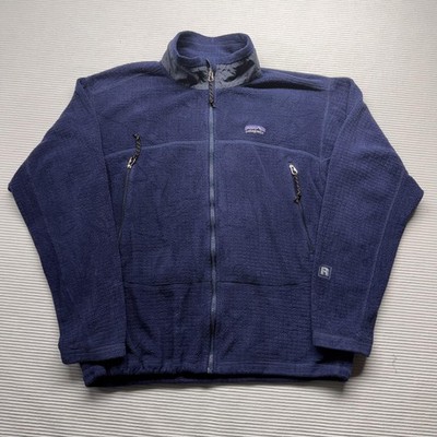Patagonia Jacket Mens Large Blue Full Zip Regulator Fleece Polartec Made In USA